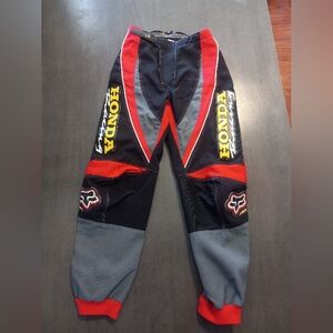 Vintage Fox Honda Racing 180 Pants Mens Size 28 Red/White/Yellow/Black